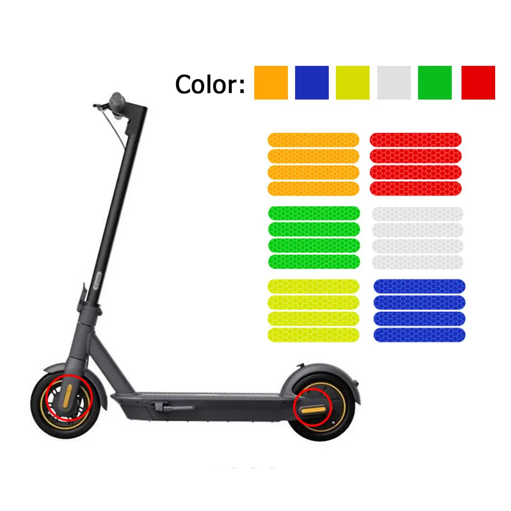 4Pcs Electric Scooter Reflective Sticker Reflector Tape Decal Scooters Accessories ForNinebot Max G30 Reflector Sticker Tools