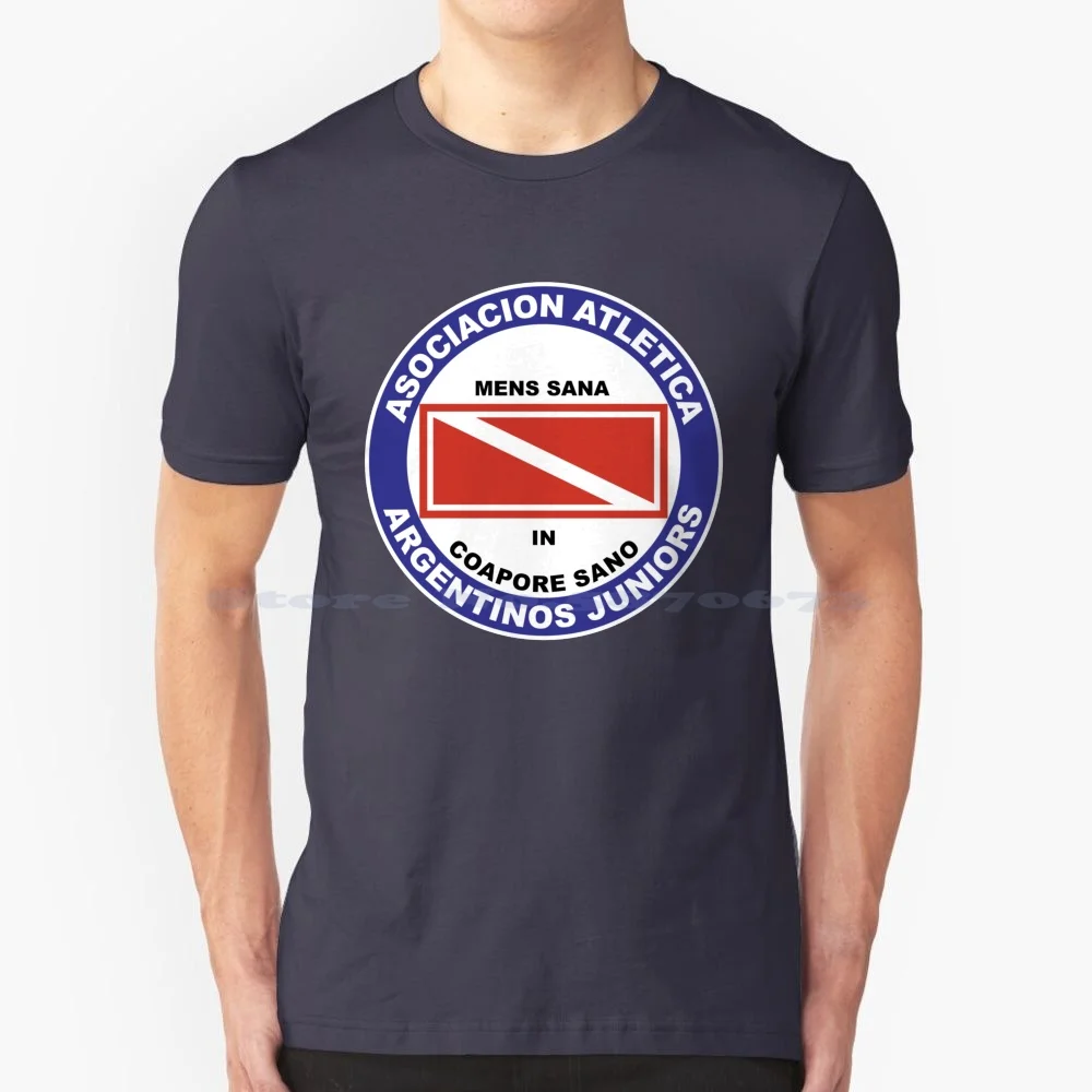 Argentinos Juniors Crest / Logo T Shirt 100% Cotone Tee Soccer Football Sport Club Crest Logo Argentina Sud America River