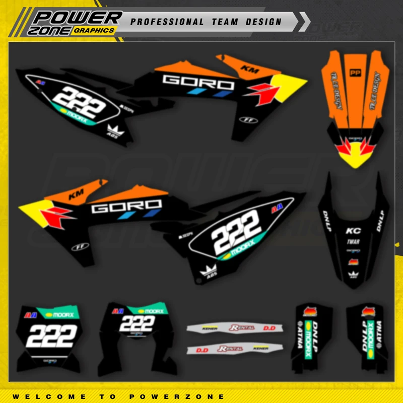 

PowerZone Custom Team Graphics Decals For 3M Stickers Kit For KTM 23-25SXF 24-26 EXC Motorcycle Stickers 024