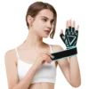 2023 Wrist Strap Gloves for Men Women Half Finger Breathable Anti Slip Training Gym Workout Gloves 6