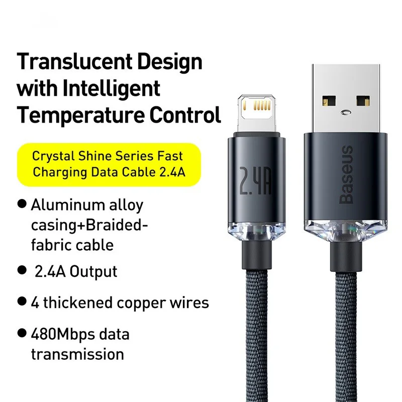 Baseus USB Vezeték számára IPhone 14 13th 12 -ért Minden X XR XS 8 7 6s 6 ipad gyorsan Statisztikai adatok töltés töltő USB vezeték Telefonzsinór Mozgékony telefont Vezeték