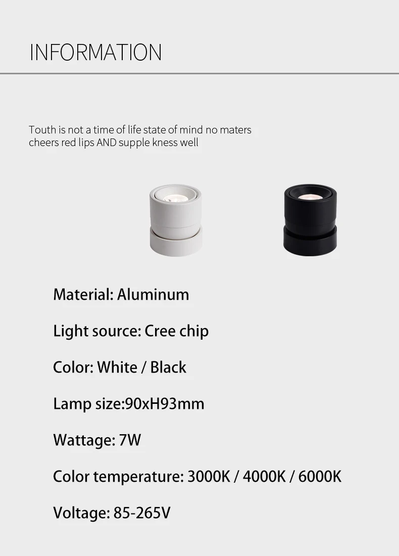 Spot LED monté en surface - vue 3