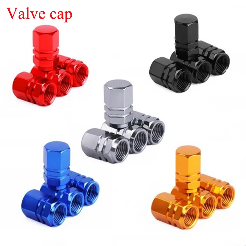 4PcsSilverCarTireValveStemsCapKnurlingStyleTireValveCap