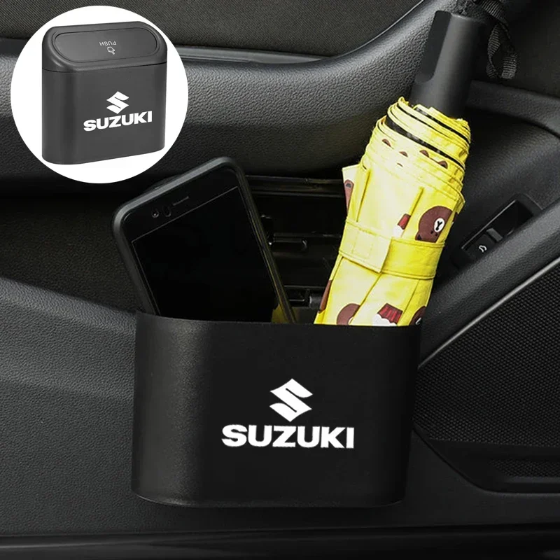 ABS Car Mini Hanging Trash Bin Garbage Organizer for Swift Gn125 Gn250 Alivio Jimny Bandit Samurai SX4 Vitara Accessories
