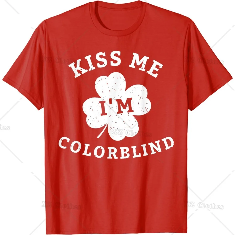 

Смешная футболка Kiss Me'm Colorblind День Святого Патрика для женщин и мужчин