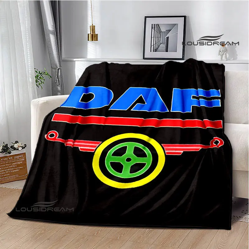 3D DAF 트럭 레트로 인쇄 담요 피크닉 담요 따뜻한 플란넬 담요 부드럽고 편안한 담요 침대 라이닝 생일 선물