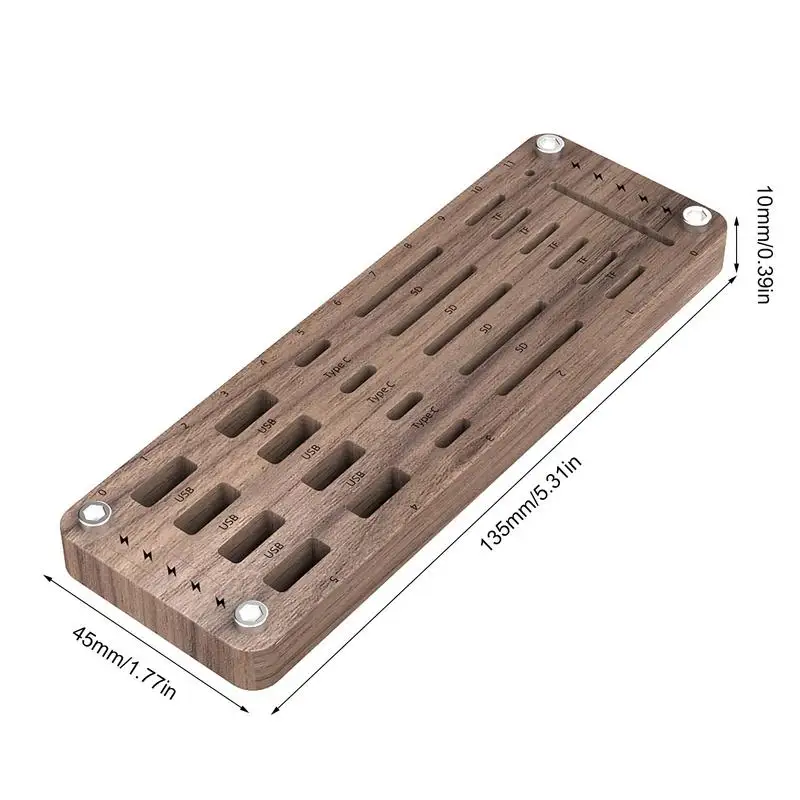 25 Slots SDCard Memory Card Wooden Storage Box for TF USB Type-C storage box bag