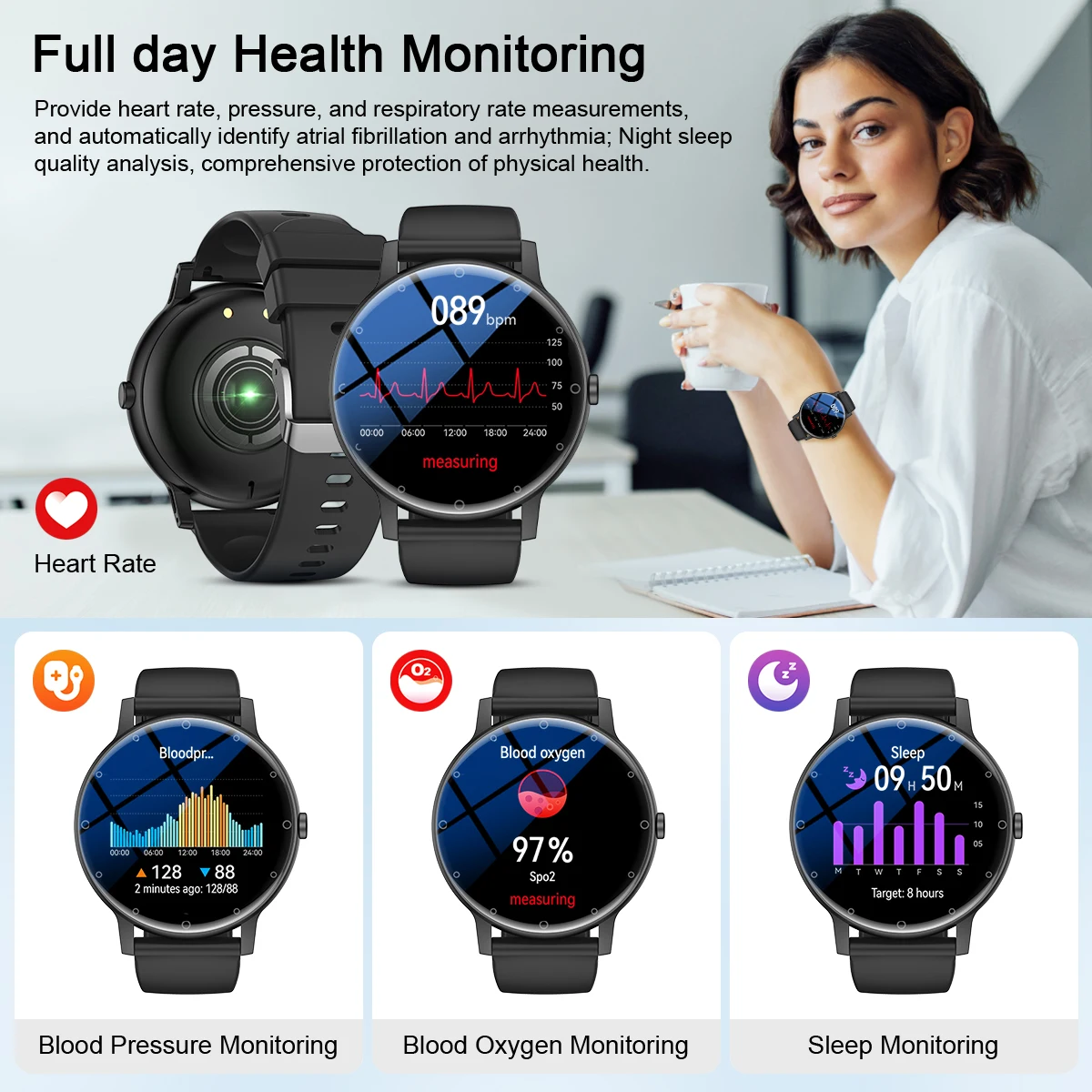 LIGE Bluetooth Call Smart Watch Men Outdoor Sports Fitness Watches Health Monitor Waterproof For Android IOS Smartwatch Women