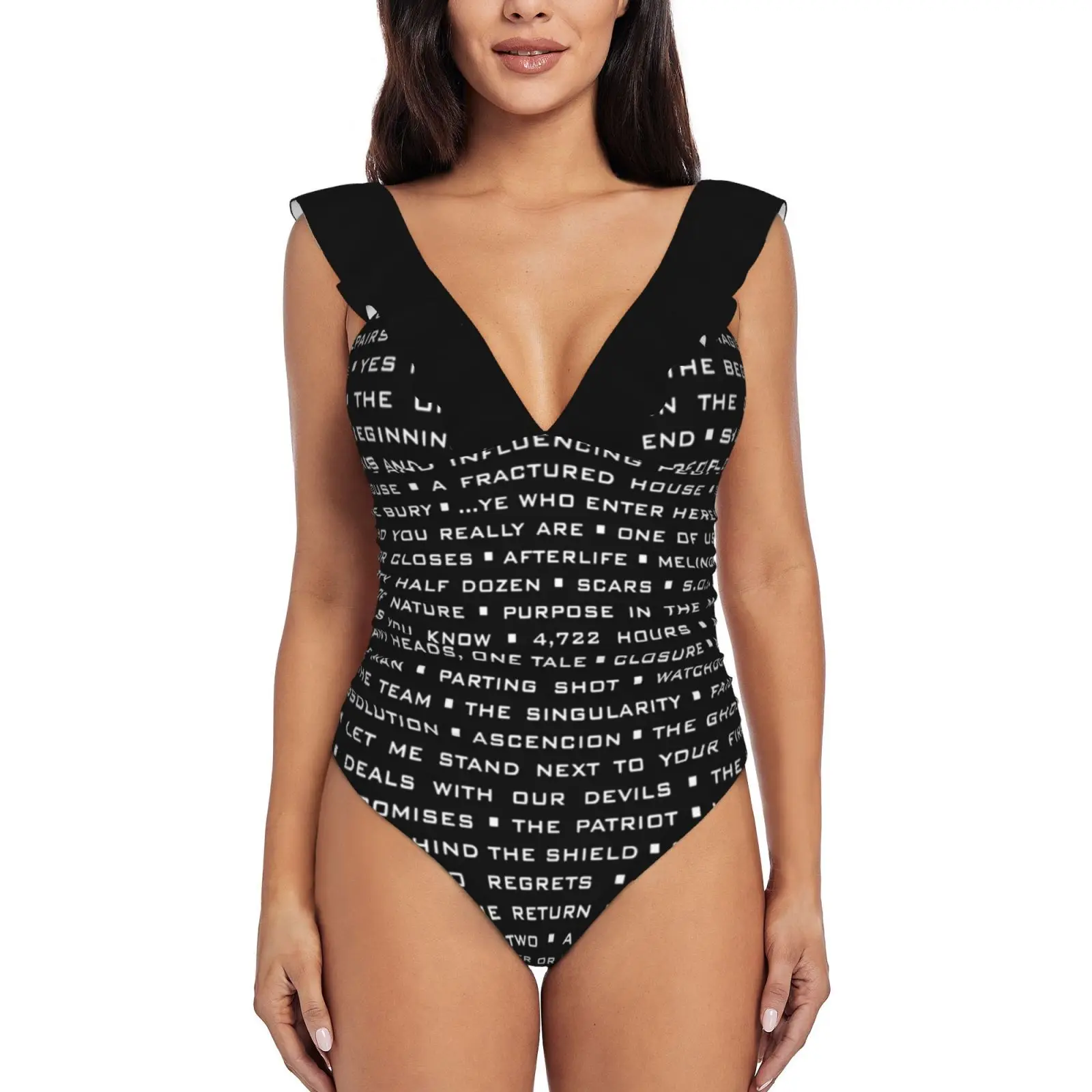 Scudo 100! (Bianco) Costume Da Bagno Intero Sexy Donna Costumi Da Bagno Arruffati Donna Stampa Monokini Costumi Da Bagno Femminili Agenti Di Scudo
