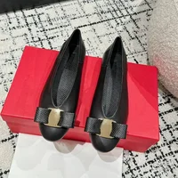 Flat handmade ballet shoes, leather, light round head, bow trim, light mouth women's slip-up shoes, 2024 1