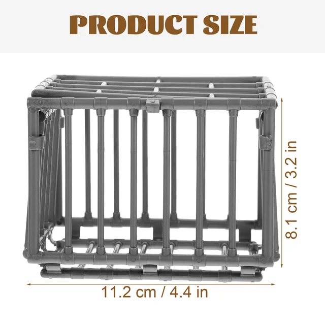 2 Pcs Beast Fence Model House Mini Prop Minioature Small Toys Miniature Dog Cage for Display Storage Puppet 5