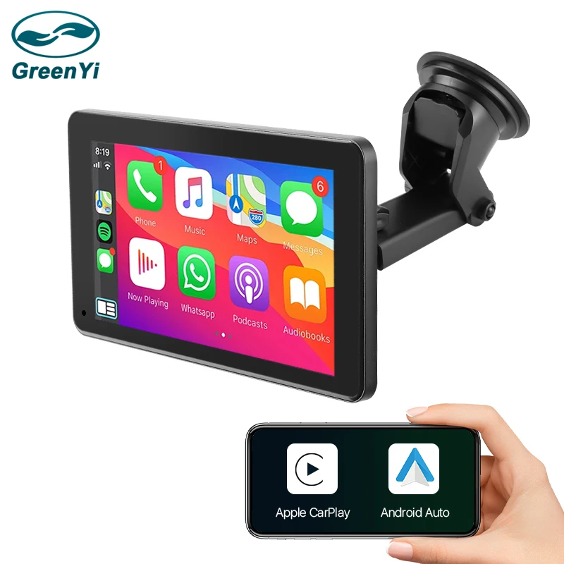 AHD 1080P Car Monitor with Wireless Apple Carplay and Android Auto