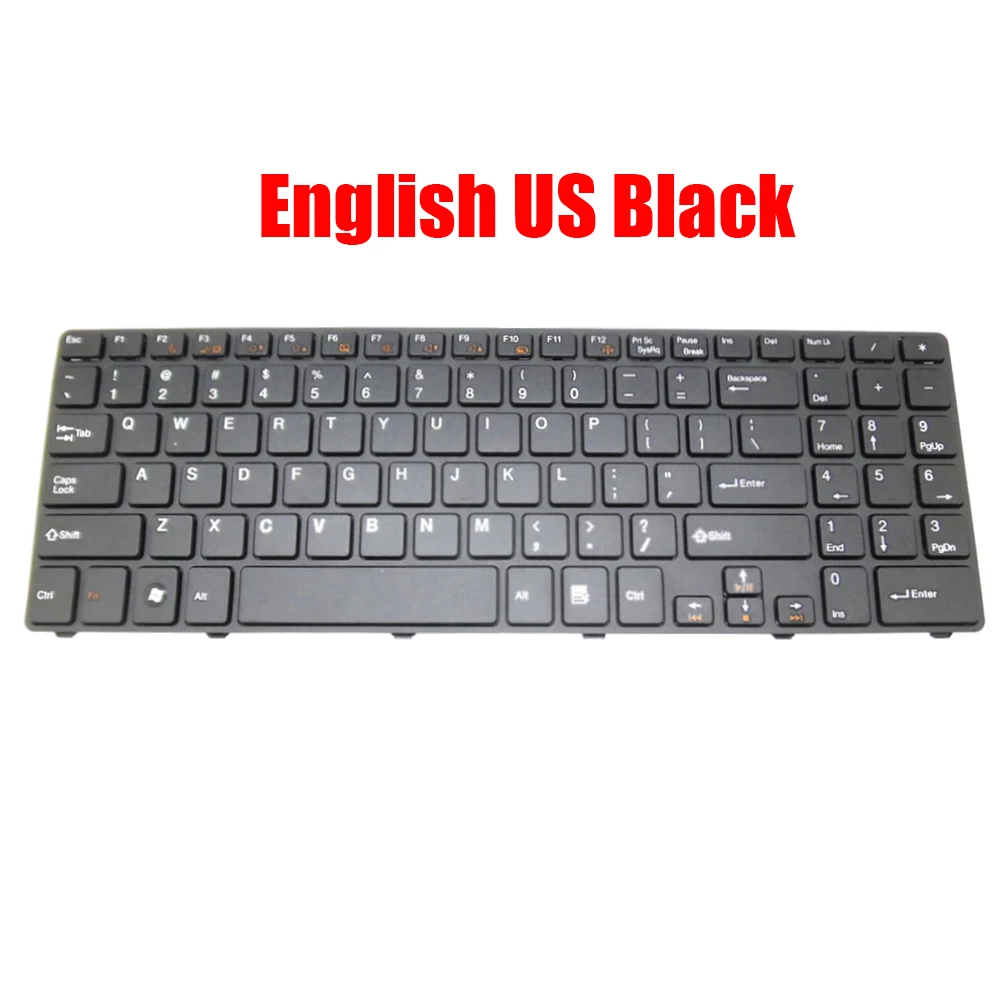 

English US Laptop Keyboard For Compal QAL50 QAL51 NK8201-00000T-00 PK130KW1A00 PK130KW1A06 PK130KW1B00 White / Black New