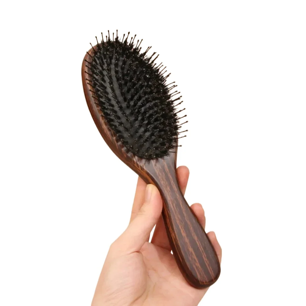 정전기 방지 엉킴 방지 브러쉬 헤어 두피 마사지 빗 대나무 헤어 브러쉬 천연 나무 에어 쿠션 스타일링 도구 (여성용, 남성용)