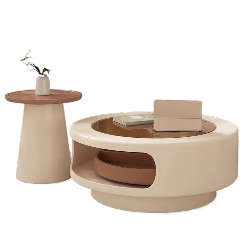 Tavolino Decorativo Color Crema per Soggiorno e Sala Conferenze - immagine 6