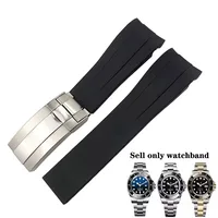 Men's Watch Band For Rolex Silicone Watch Strap Black Green Submariner Datejust Yacht-Master Series Curved Interface Watch Strap