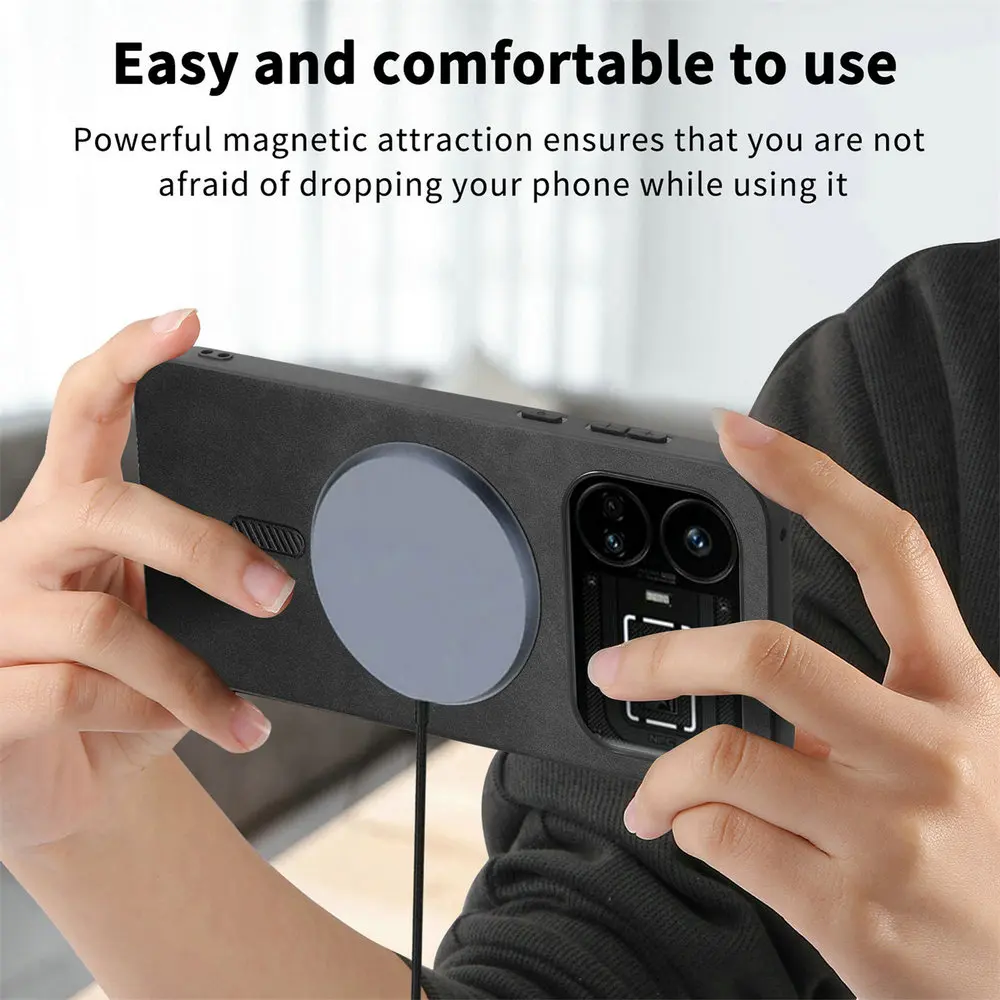 Luxury Leather Magnetic Wireless Charging Phone Case – Premium Back Cover