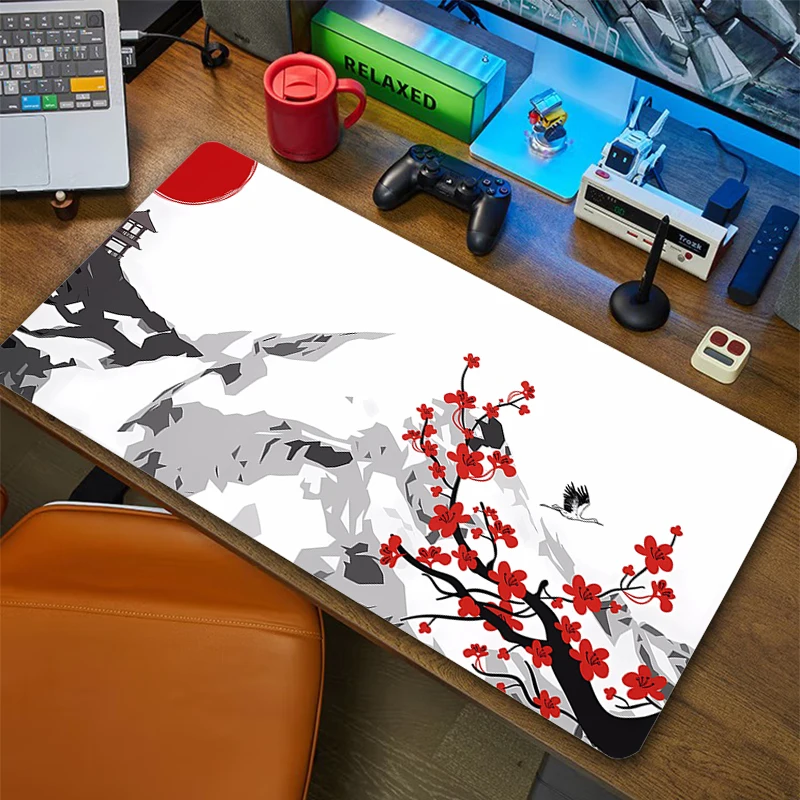 

Large Game Mousepad Gamer Sakura Mouse Pad XXL 900x400mm Cherry Blossom Mouse Mat Gaming Deskmat Keyboard Pads Computer Mousepad