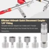 Airbrush Quick Disconnect Coupler Release Fitting Plug, 6pcs 1/8 in BSP Male and Female Connections Adapter Air Brush Accessory 5