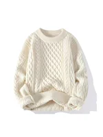 Pure Color Knitted Sweater for Men Snake Year Nianzi Red Autumn Winter Faion Brand Twist Couple Coat Youth Vitali Sle