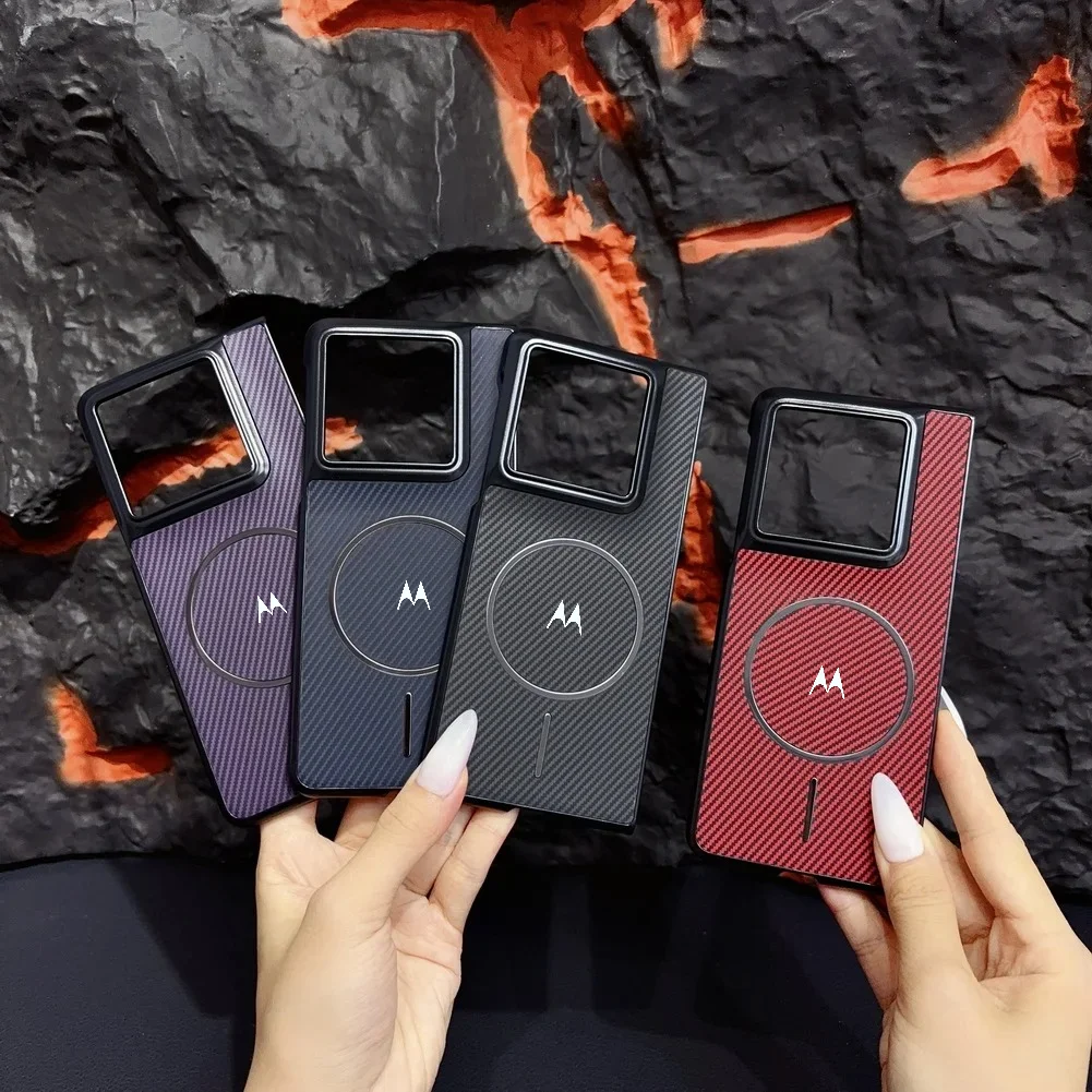 Luxury Carbon Fiber Pattern Magnetic Phone Case - Slim, Shockproof, Wireless Charging Compatible