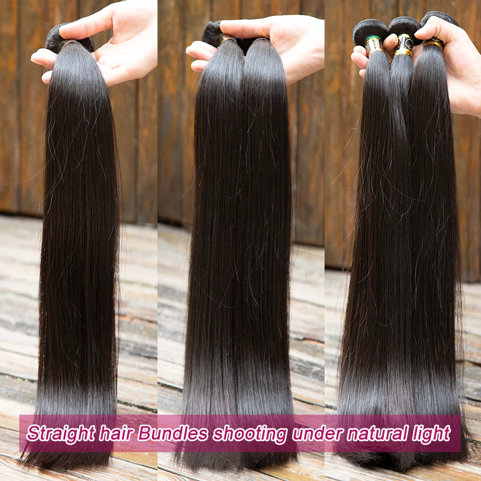 Straight Human Hair Bundles Brazilian Weave Human Hair Bundles 40 50 Inch Bundles Human Hair Remy Hair Extensions tissage 4