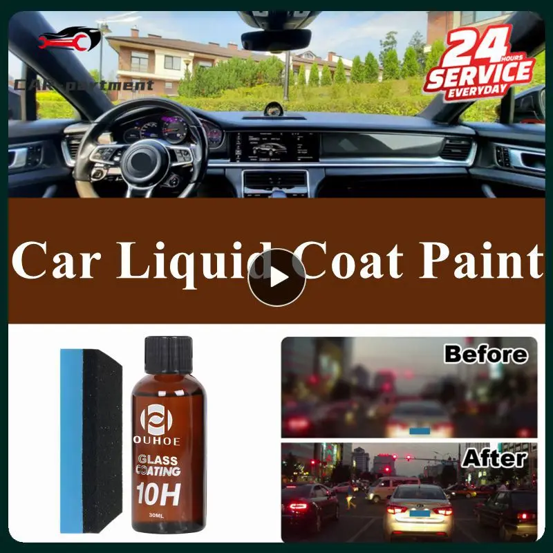 30ml Car Liquid Glass Coating Polishing Wax Super Hydrophobic Paint Care Car Anti-scratch Liquid Agent Auto Detailing Tools