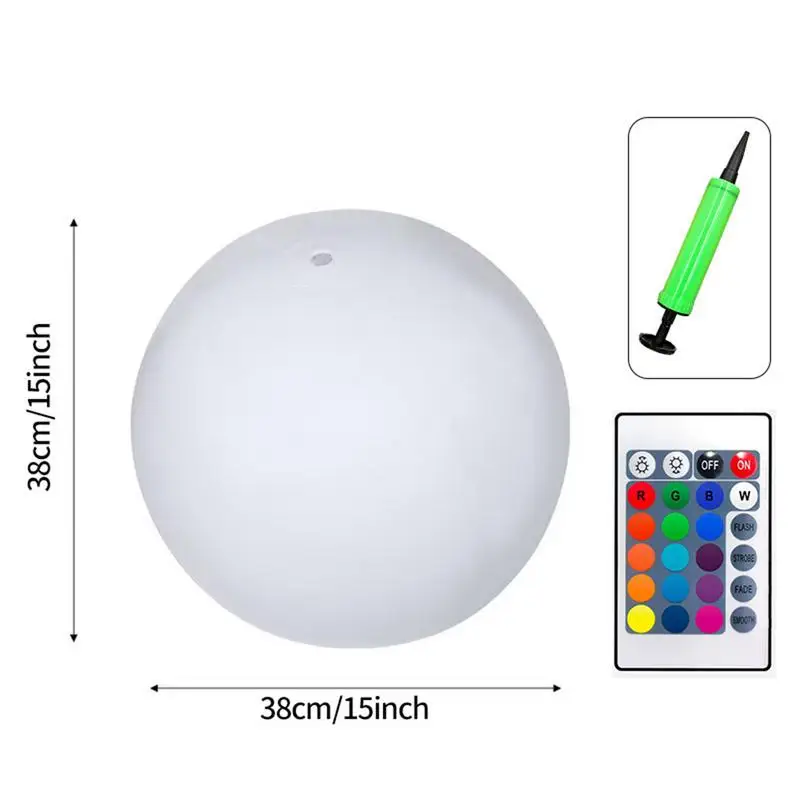 Neon Beach Balls 16 Light Colors Remote Control Pool Balls 4 Adjustable Light Modes Inflatable Neon Beach For Kids & Adult