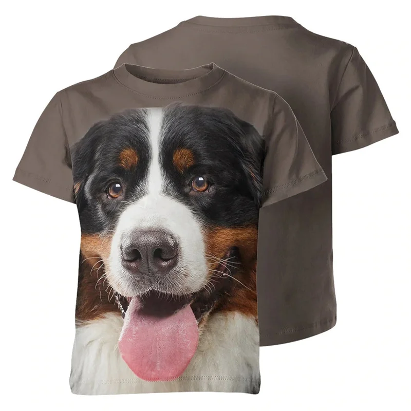 

Футболка мужская с 3D-принтом собаки, модная рубашка с коротким рукавом, с круглым вырезом, топ оверсайз, летняя одежда