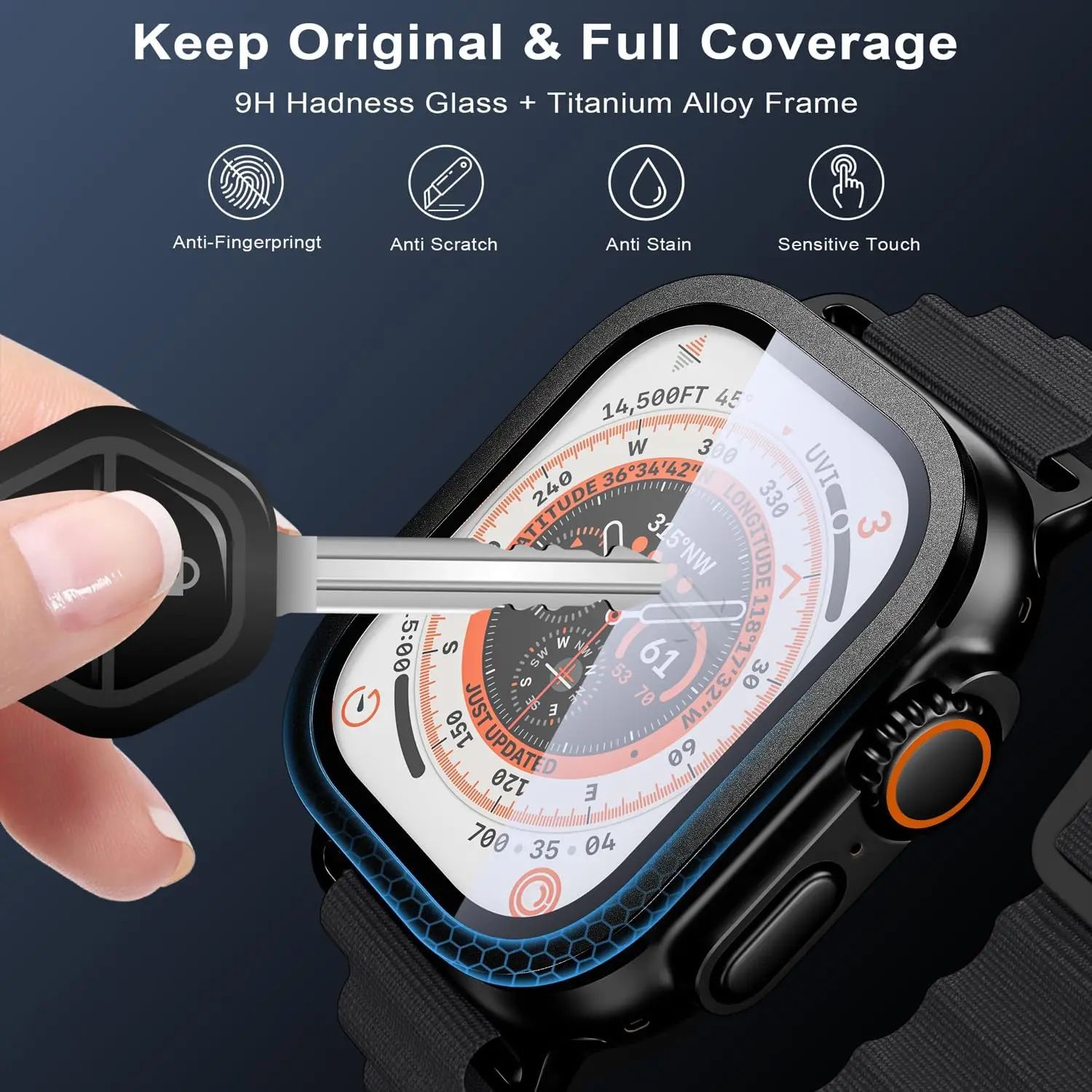 High-Definition Tempered Glass Screen Protector with Aluminum Alloy Frame
