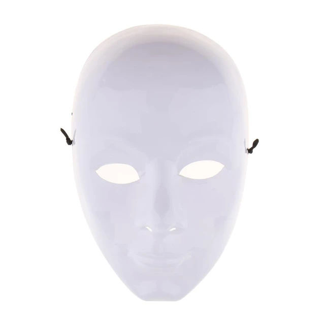 Scary White Blank Face Mask Halloween DIY Masquerade Full Face Mask Dancer  Hip-hop Mask Male Costume Mask Face Masks - AliExpress