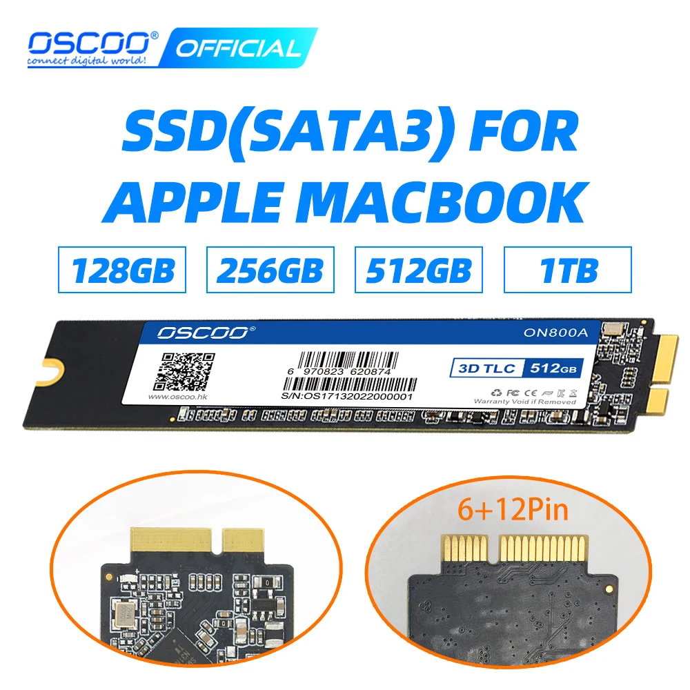 

Hard Drive SSD SATA3 Apple MacBook 512GB 1TB SSD Solid State Drive For Macbook Air A1369 A1370 2010 2011 Upgrade Capacity SSD
