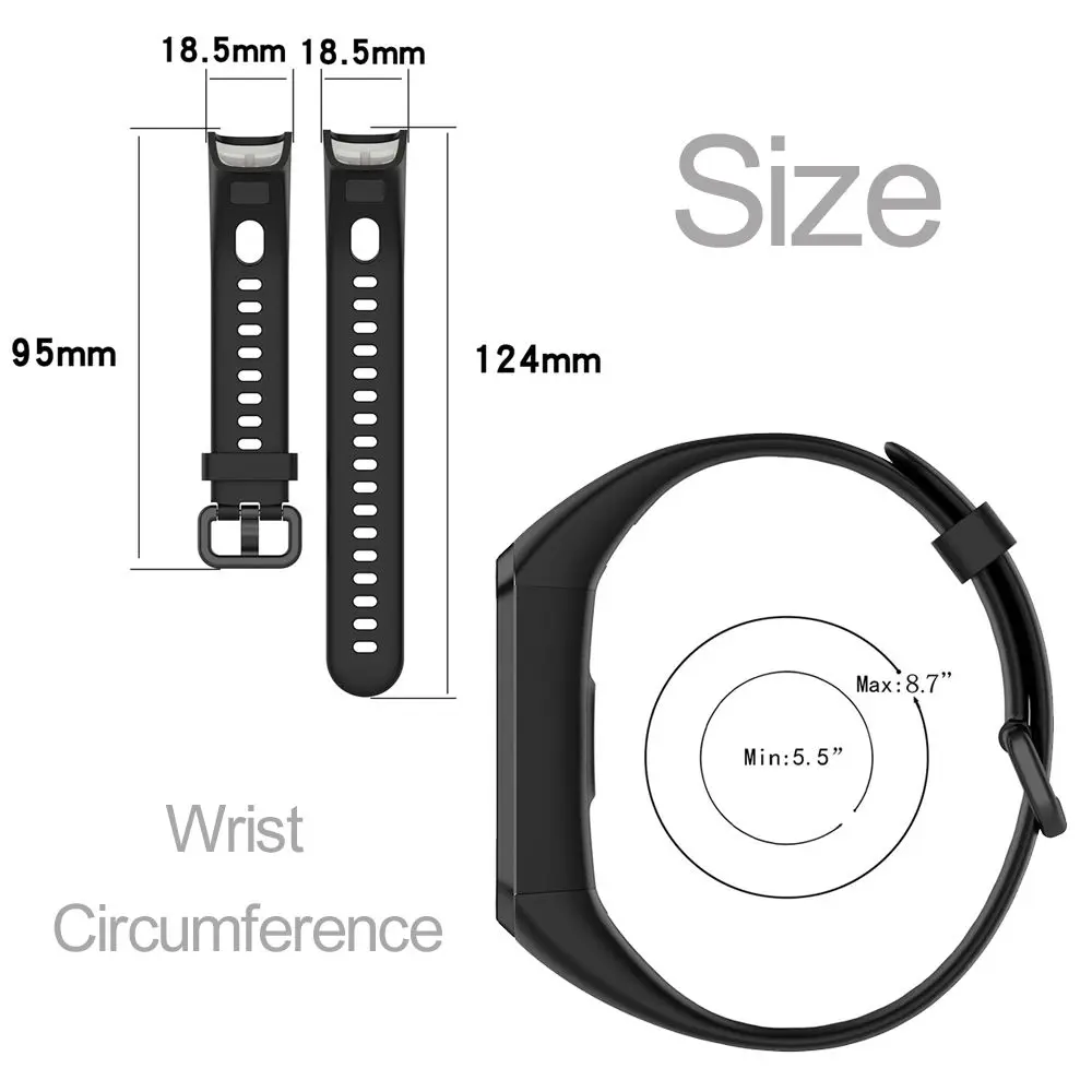 New Soft Silicone Strap Sports Replacement Watch Band for HUAWEI Band 4 ADS-B29 / Honor Band 5i  ADS-B19 Smart Watch Accessories