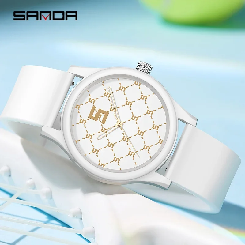 

SANDA Ladies Watch Trend Creative Quartz Mens Sports Clock Fashion Casual Unisex Quartz Silicone Water proof Watch Reloj Señoras