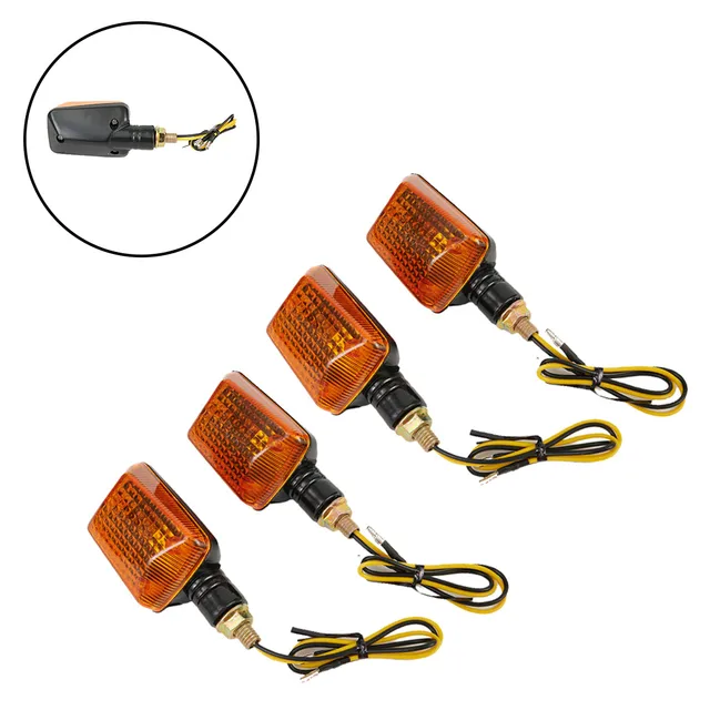 4pcs Motorcycle Halogen Turn Signals Black Tinted Left Right Front Rear Scooter ATV Quad Moped 12V Universal Signal Lamps