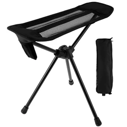 Foldable Portable Camping Footrest with Retractable Design (Black short stool)