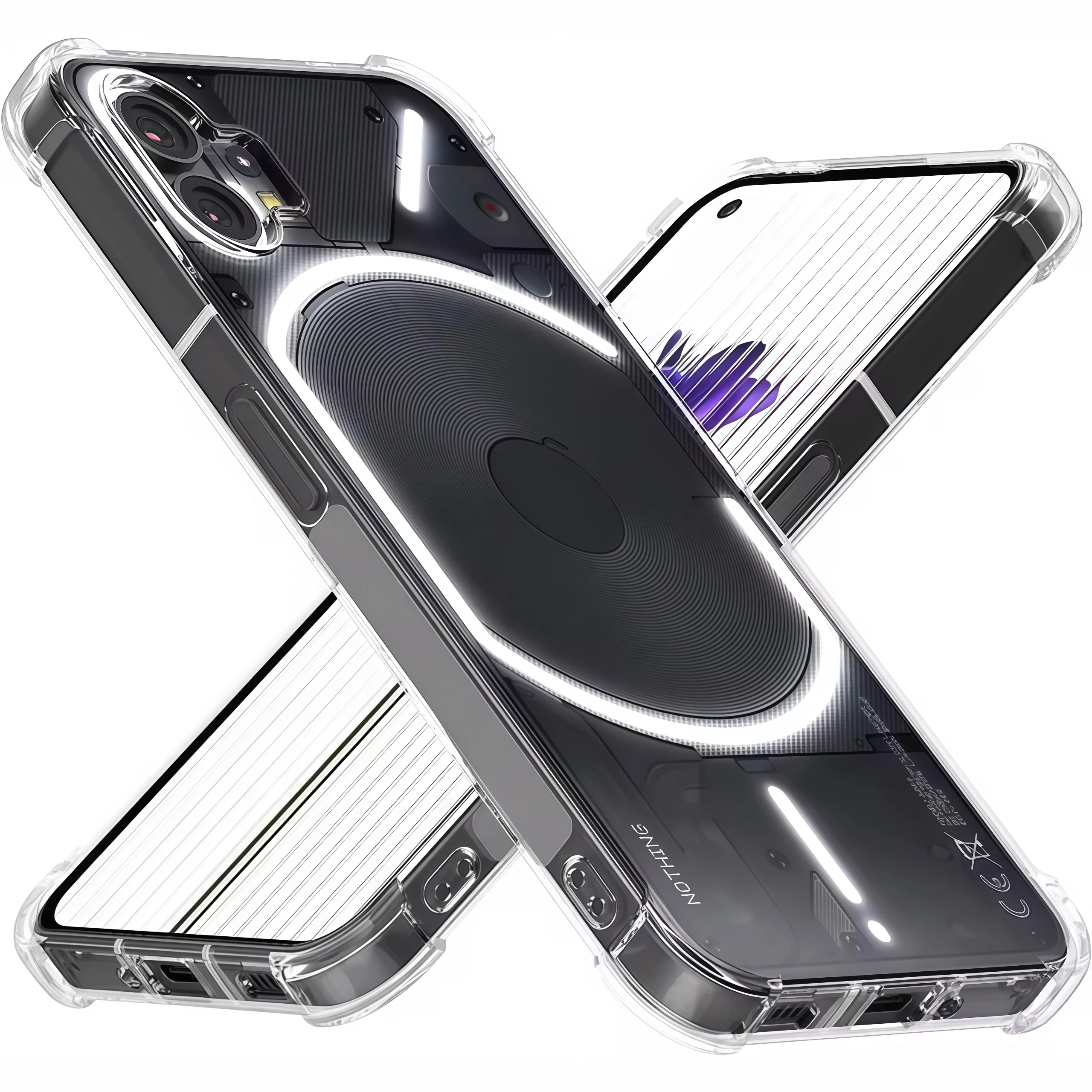Transparent Shockproof Silicone Clear Airbags Case - Durable Protective Back Cover