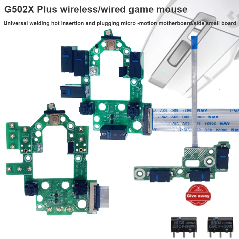 Universal Hot-Swappable Microswitch and Side Panel Board accessories for Logitech G502X PLUS Wireless/G502X Wired Gaming Mouse gaming mouse msi clutch gm30 wired dpi 6200 rgb lighting