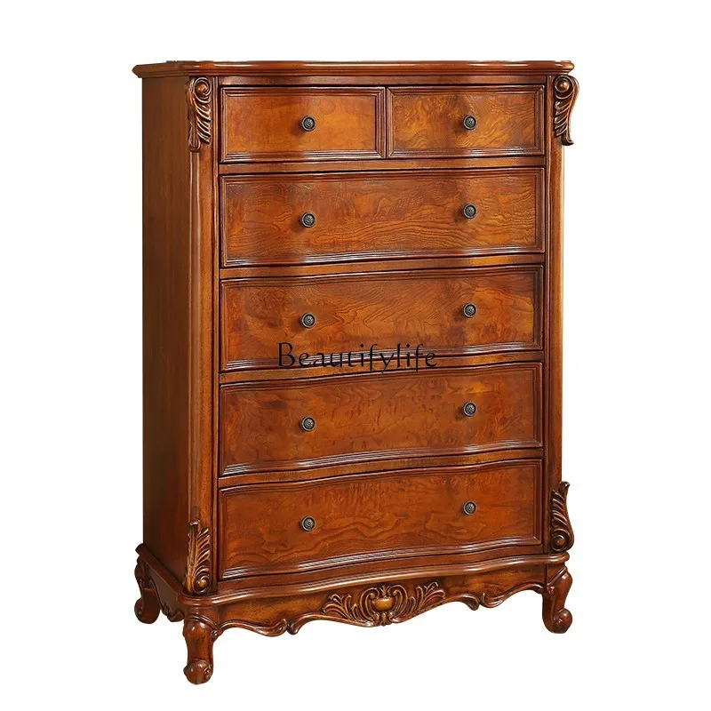 

American-Style Solid Wood Drawer Storage Cabinet Bedroom Furniture Antique Storage Cabinet