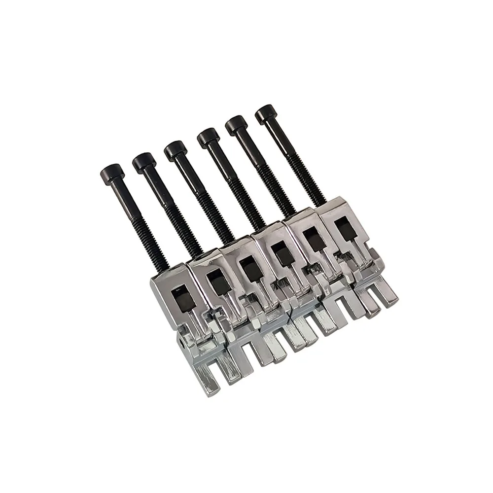6 Stück E-Gitarre Doppelverriegelungssystem Locked String Sättel Tremolo Brücke Schwarz/Chrom/Gold – Detail 21