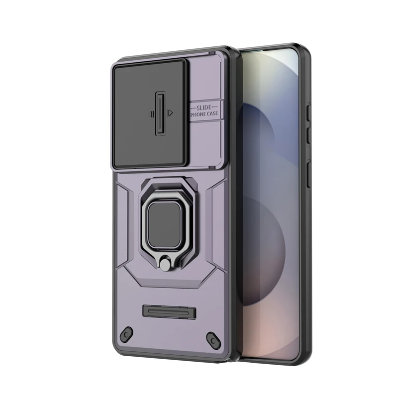 Enhanced Lens Sliding Window Shockproof Phone Holder with Magnetic Protector Cover