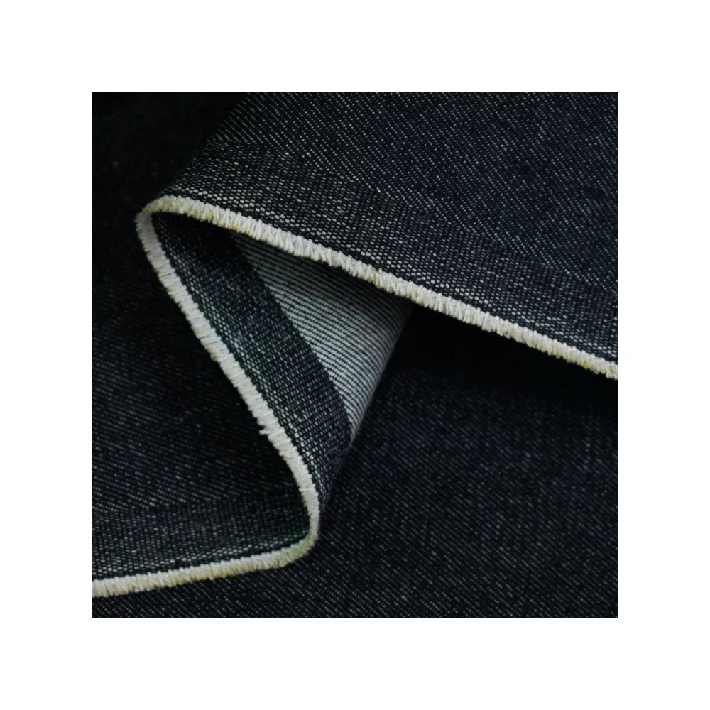 Pure Cotton Non-Elastic Black Denim Fabric for Jeans Jacket Shirt Material Flow Spun Yarn Jeans Fabric from Mainland China