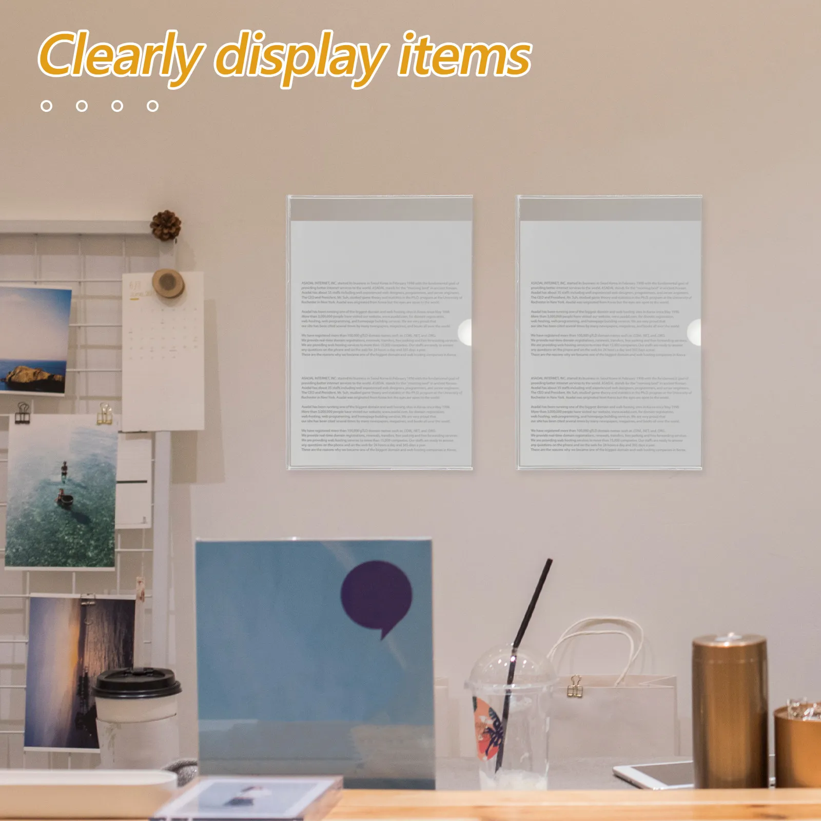 2Pcs 아크릴 파일 디스플레이 홀더 투명 A4 문서 정리함 사무실 파일 랙 투명 문서 보관 시스템