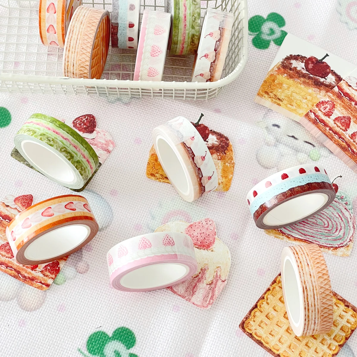 Colorful Kawaii Deco Fruit Cake Washi Tape for Creative Scrapbooking and Crafts
