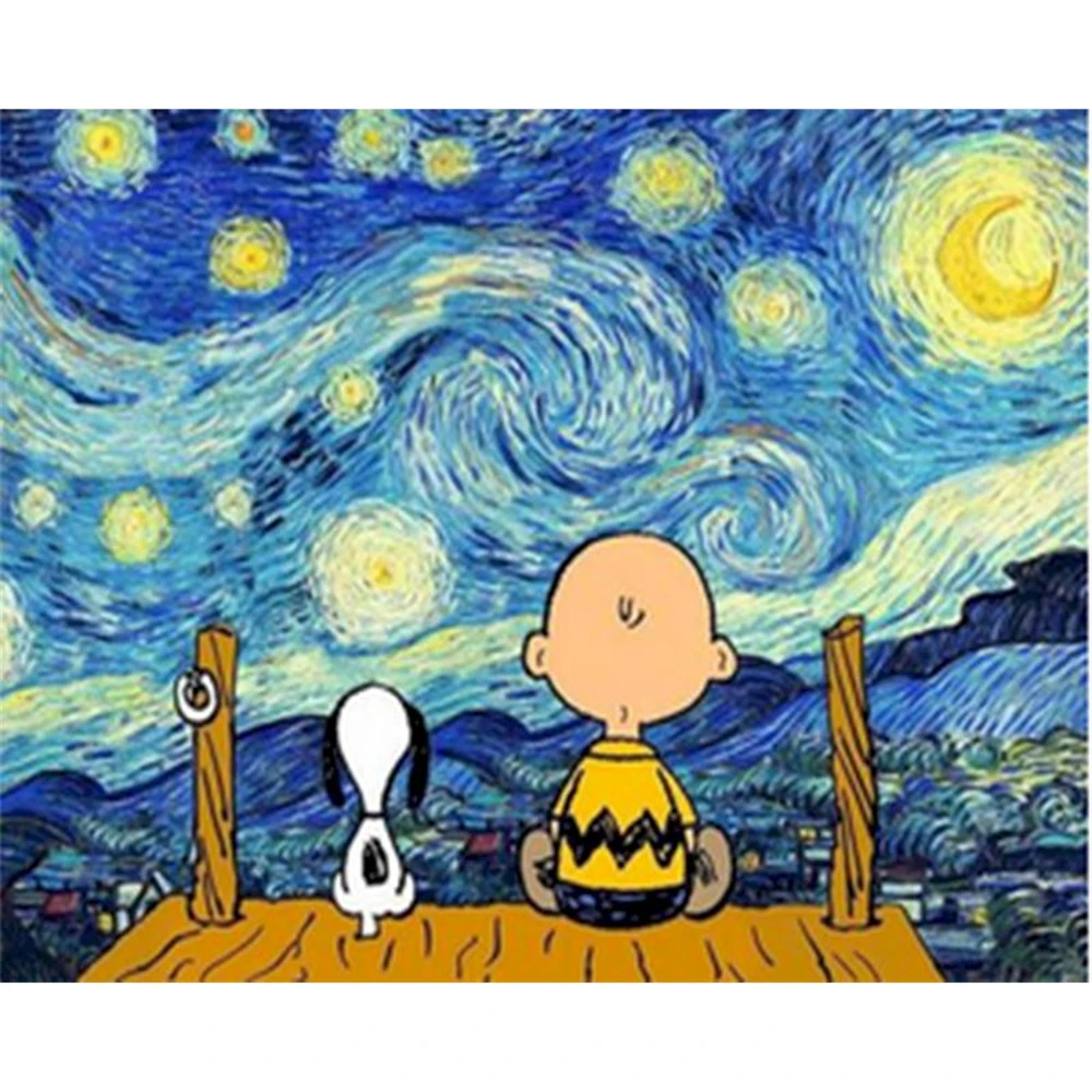 Van Gogh Landscape DIY Cross Stitch Embroidery 11CT Kits Craft Needlework Set Cotton Thread Printed Canvas Home Sale