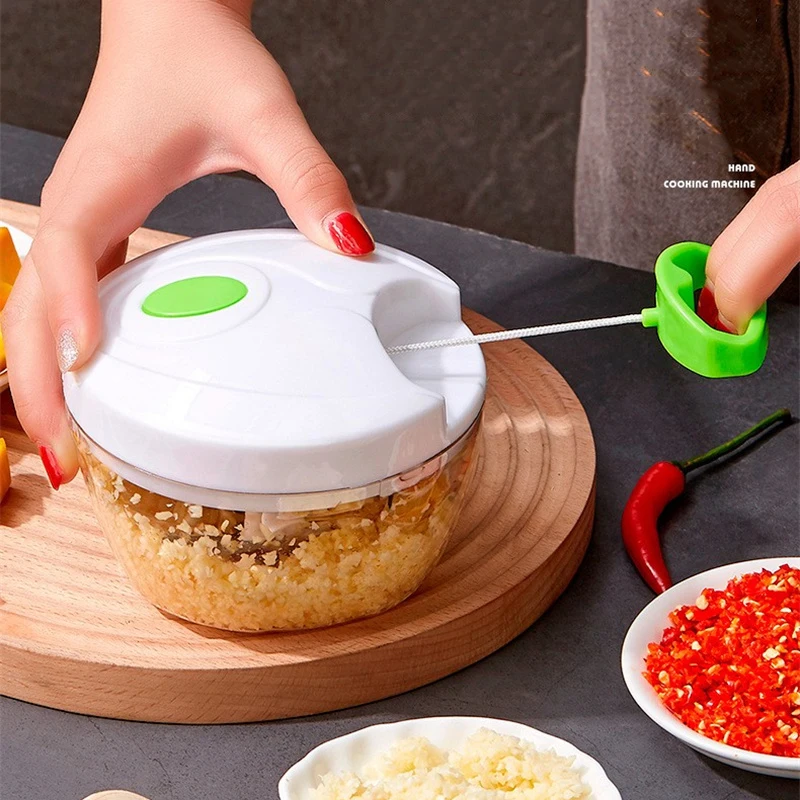 Manual Food Crusher Mini Garlic Chopper Garlic Crusher Vegetable Onion Cutter Kitchen Cooking Accessories 400ml mini garlic chopper