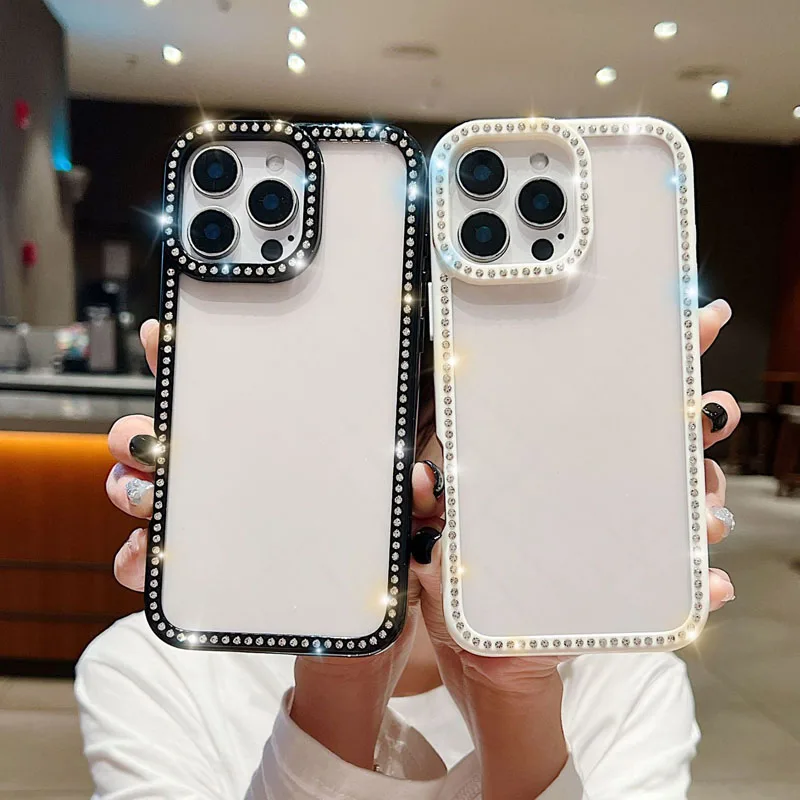 Diamond Rhinestone Transparent Phone Case Back Cover