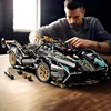 2024 Black V12 Block Roadster RC Tech Racer 1:14DIY Roadster building block assembly Block car toy birthday gift （1280 granule） 1