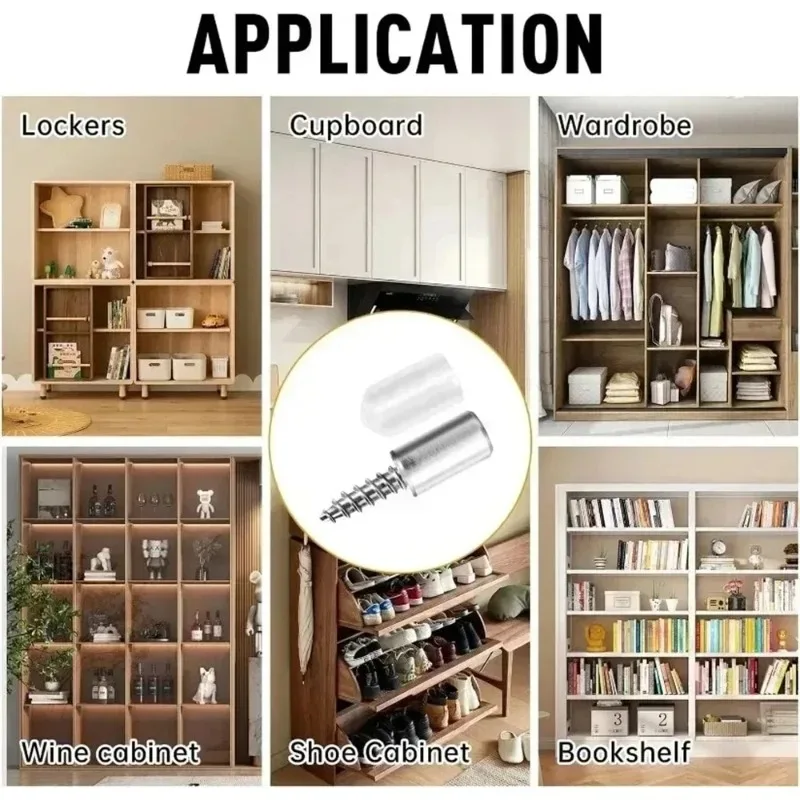 40/20 Pcs Self-Tapping Shelf Support Pegs - Anti-Slip Sleeve Design for Closet & Shelf Partition Brackets, No-Drill Installation