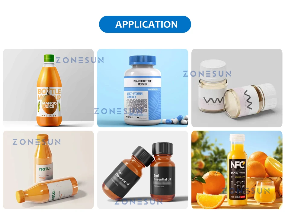 ZS-TB101 Tabletop Round Bottles  Labeling Machine with Printer